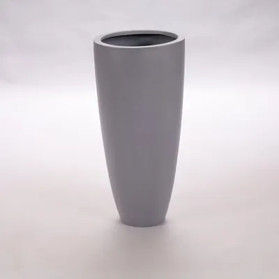 Produktbild von Elegant Einrichten | Pflanzkübel | Fiberglas | rund konisch | D38xH80cm | grau.