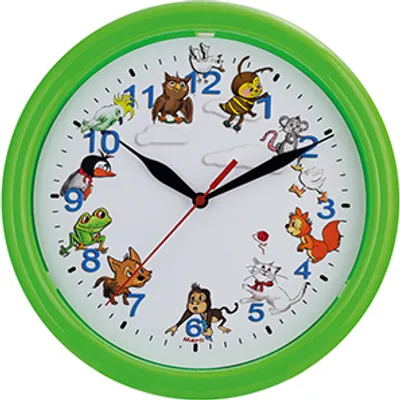 Produktbild von EUROTIME Kinderwanduhr Tiere