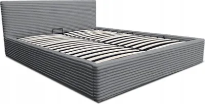 Zdjęcie produktu dla Łóżko tapicerowane z pojemnikiem i stelażem LT100 Cordo 140x200x80 szary