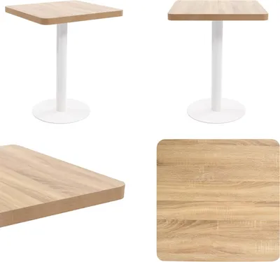 Image de vidaXL Table de bistrot brun clair 60x60 cm MDF - Table de bistrot - Tables de bistrot - Table de salle à manger