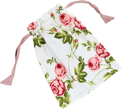 Image de Sac à pain DORRIT Sac en coton Roses Campagne blanc rose