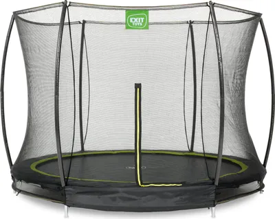Produktbild von EXIT Silhouette Trampolin ø305cm, mit Sicherheitsnetz, Bodentrampolin, Rund, für Kinder, Schwarz