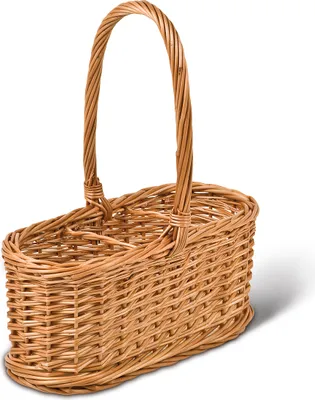 Produktbild von Flaschenkorb, Geschenkkorb, für 3 Flaschen, T 35cm x B 16cm x H 16/40cm