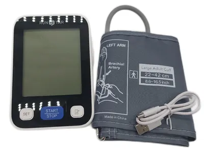 Image de Appareil de mesure de la tension artérielle RunStar, pour usage médical, brassard large, convient aux bras de 22 à 42 cm