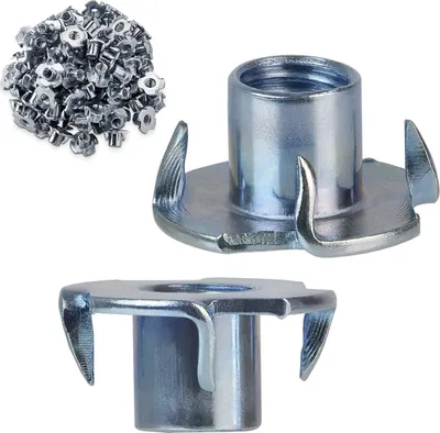 Produktbild von Einschlagmuttern M10 x 13 mm mit 4 Einschlagspitzen, verzinkt Chrom, 100 Stück