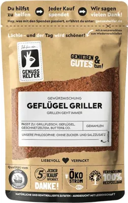 Produktbild von Geflügel Griller Gewürzmischung, gemahlen, ideal für Grill- und Brathähnchen, leckerer Rub für Geflügel, 100g
