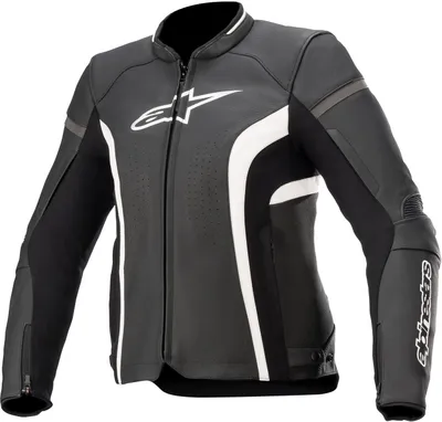 Produktbild von Alpinestars Stella Kira V2 Damen Motorrad Lederjacke, schwarz/weiß, 38