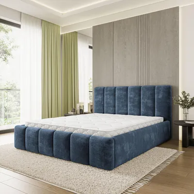 Produktbild von Masseno Polsterbett ATTORA LM 160x200 cm, Polsterbett mit Bettkästen - Blau, LUMO 05