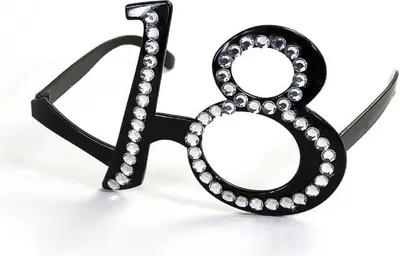 Produktbild von Oblique Unique Brille 18. Geburtstag Partybrille mit Strasssteinen - schwarz