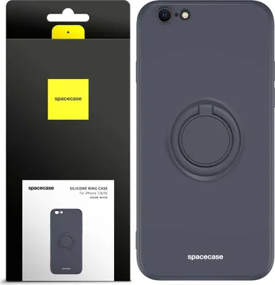 Immagine prodotto di Custodia in silicone SPACECASE Custodia ad anello in silicone per iPhone 7/8/SE Nero