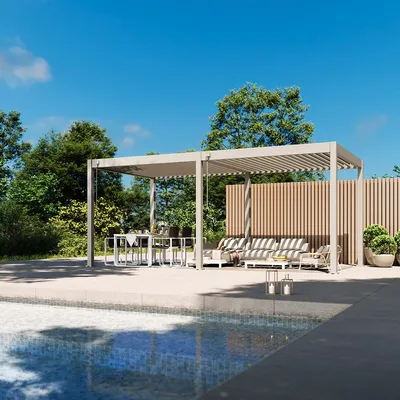 Produktbild von Classic | Pergola Aluminium freistehend | 3 x 6 M | Ivory Sand