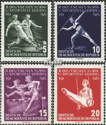 Produktbild von Briefmarken DDR 1956 Mi 530-533 (kompl.Ausgabe) gestempelt Deutsches Turn- und Sportfest