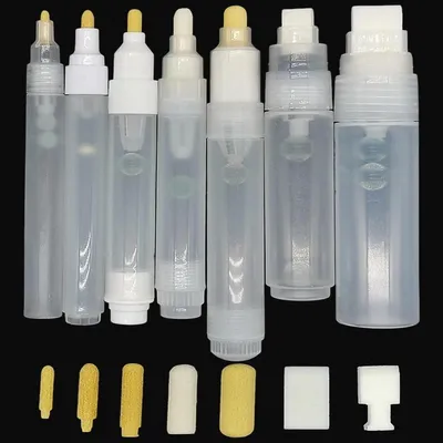 Produktbild von Nachfüllbares Lackmarker-Set 14-teilig mit 7 leeren Stiften und 7 Ersatzspitzen für Acrylmalerei