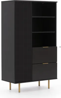 Produktbild von NUBIA Bücherregal R1D2SZ Schrank , Mehrzweckschrank (Schwarz)