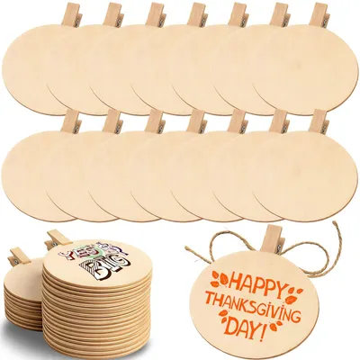 Productafbeelding van Houten klemmetjes - 50 stuks voor knutselen en decoreren - geschikt voor foto's, ansichtkaarten en tekeningen - 58x48 mm