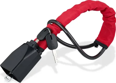 Immagine prodotto di Blocco volante Relaxdays per auto, doppio blocco per la presa della cintura di sicurezza, universale, antifurto per auto, acciaio, nero/rosso