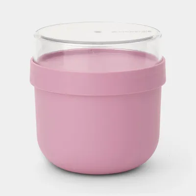 Produktbild von Brabantia Make & Take Müsli Becher 0,5 l, mit aufschraubbarem Behälter (180 ml), auslaufsicherer Joghurtbecher mit Deckel & großer Öffnung, spülmaschinen- & mikrowellenfester Becher To Go, Lilac Pink
