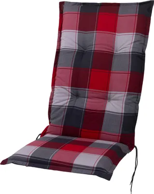 Produktbild von Auflage Hochlehner Prato 90887-313 rot-grau-weiß kariert 121x53x7 cm Sun Garden
