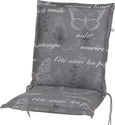 Produktbild von Auflage Niederlehner Bali extra 2385 grau Schmetterlinge 105x50x8 cm KETTtex