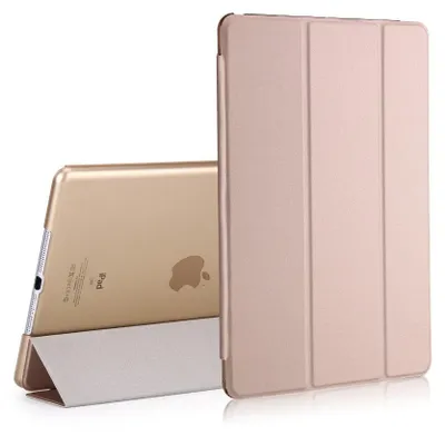 Produktbild von iPad 9.7 (2017/2018) Hülle - Tri-Fold Ständer Klapphülle mit Schlaf/Wach-Funktion - Gold