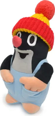 Obrázek produktu pro Plyšák Krtek s kulichem a kalhotami 28 cm, černý / červený, 45916H