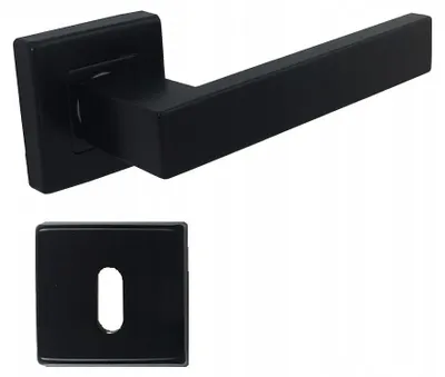 Image de Si apre A206645 Poignée de porte intérieure Noir mat Rosaces carrées