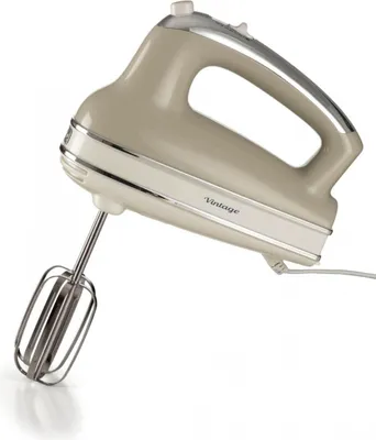 A studio shot of a hand mixer on a white background.