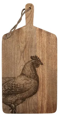 Immagine prodotto di Tagliere decorativo Clayre & Eef 25x50x2 cm Legno marrone Pollo