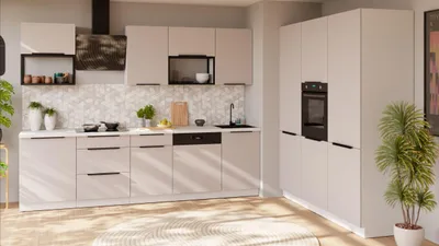 Produktbild von Küche COMO LOFT 280 + 180 cm Küchenzeile Küchenblock Einbauküche Kaschmir beige matt + Weiß matt