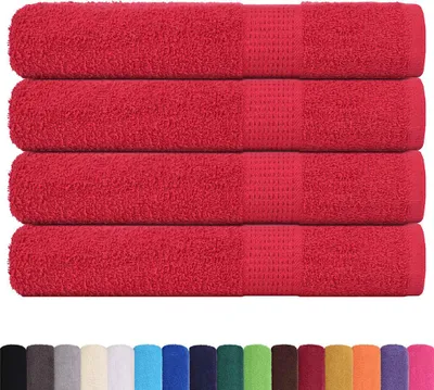 Obrázok produktu pre vidaXL Uteráky FROGN, 4 ks, červené, 100 x 200 cm, 360 g/m²
