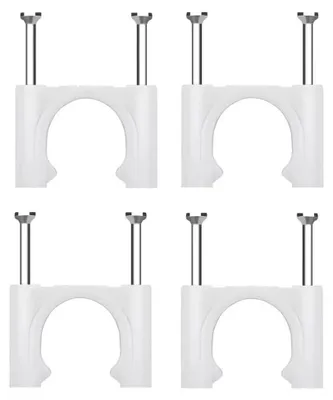 Produktbild von Kabelklemmen Starke Nägel - Selbstklebend - PE Material - 25 Stück - Weiß - Zum Befestigen von Drähten und Kabeln - Drahtklemmen