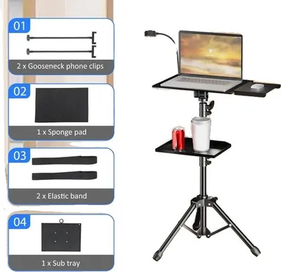 Obrázok produktu pre Projekčný stojan, výškovo nastaviteľný, prenosný