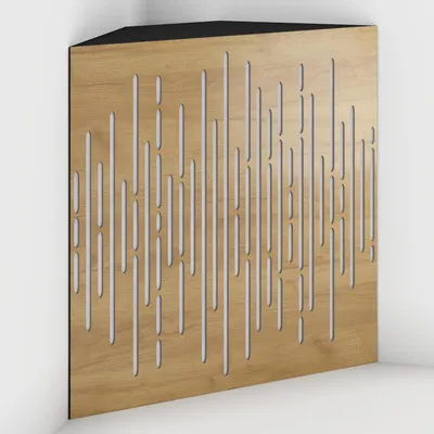 Productafbeelding van Set van 4 hoekbankvoeten, model Wave-F, fluweel, 50x50x15 cm, eikenhout/wit