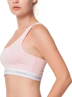 Produktbild von Celodoro Damen Bustier mit Webgummi-Bund (1 Stück) Sport Bra Top - Rosé XL