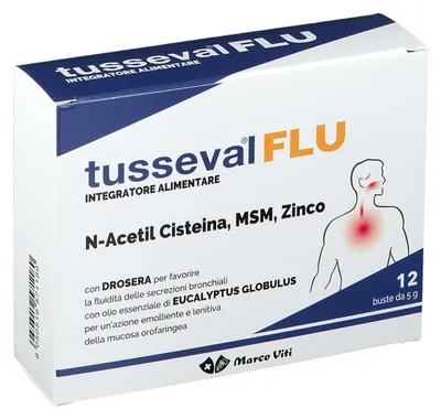 Obrázok produktu pre TUSSEVAL FLU, 12 vreciek na rozpustenie
