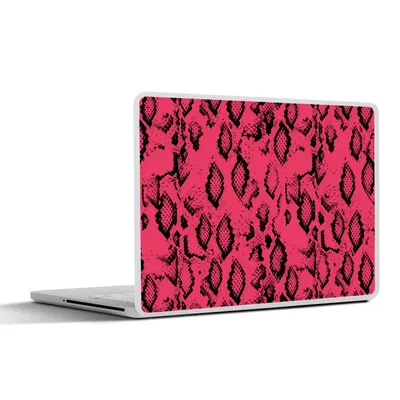 Produktbild von MuchoWow® Laptop Aufkleber Sticker Cover Schlangendruck - Rosa - Schwarz 36.5x27.5 cm - Laptop-Sticker