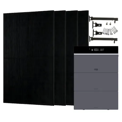 Produktbild von Conow CBE2000 Pro Balkonkraftwerk 1820W, 4x JA Solar 455W Glas-Glas, Flachdach-Montage, 2 Batterie