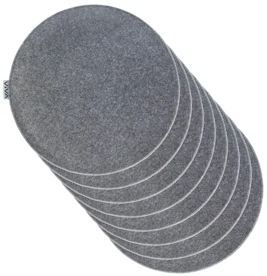 Productafbeelding van 6-delige set zitkussens van vilt, 35x35x2 cm, donkergrijs