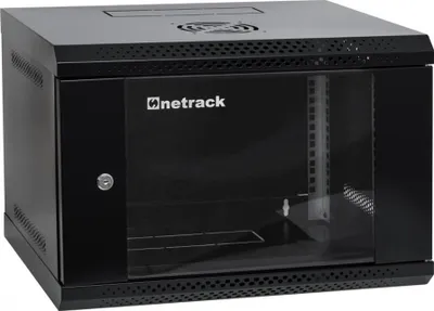 Zdjęcie produktu dla Szafa Wisząca Rack 19" 6U, 400Mm, Netrack Eco-Line, Czarna, Drzwi Przeszklone