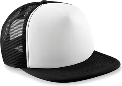 Image de Beechfield B645 | Casquette Snapback Trucker / Casquette / Bonnet / Chapeau - Couleur : Black/White - Taille : One Size