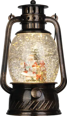 Immagine prodotto di Lanterna MagicHome Natalizia, Babbo Natale, plastica, nera, 1xLED bianco caldo, 12x10x20.5 cm, 3xAA