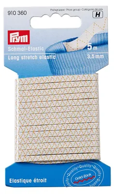 Lingerie-Elastikband weiß 3,5 mm x 5 m – 1 Stück