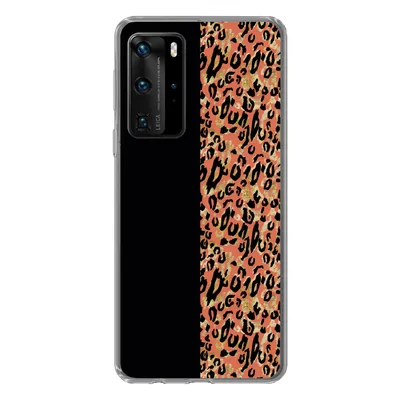 Produktbild von MuchoWow® Handyhülle Schutzhülle Hülle für Huawei P40 Pro Pantherdruck - Gold - Schwarz Silikon Softcase Handy Hülle - Schutz