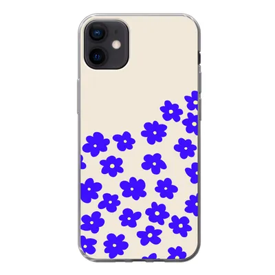 Produktbild von MuchoWow® Handyhülle Schutzhülle Hülle für iPhone 12 mini Blume - Blau - Muster Silikon Softcase Handy Hülle - Bild
