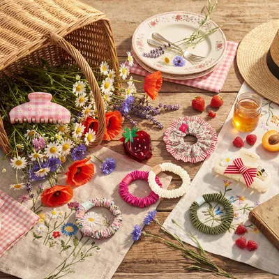 Produktbild von Scrunchie XL Haargummi Groß Sprunchie, Cottage Life Wildflower – Limitierte Kollektion, Schonend, Oversized Damen, Bunt, Scrunchie Größe Xl, Cottagecore, Haargummis Ohne Ziehen, Elegant