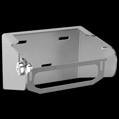 Image de Support pour rouleaux de papier toilette KWC, modèle RODAN, en acier inoxydable, dimensions 150x100x130 mm, à fixer au mur