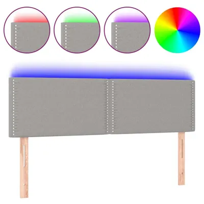 Produktbild von LED Kopfteil Hellgrau 144x5x78/88 cm Stoff