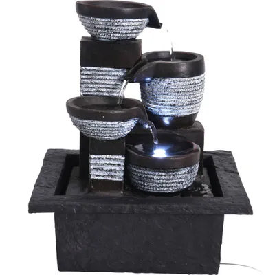 Obrázok produktu pre Domáca fontána stojaca dekorácia, LED podsvietenie, 21,5 x 19 x 26 cm