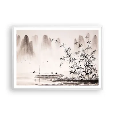 Produktbild von Gerahmtes Poster - Weißer Rahmen - Bambus schwarz China - 100x70 cm - Wand Bild - Wanddeko - Wandbilder - Kunstposter - Wandposter - Bilderrahmen - Bilder - Kunstdruck - Wandbild - P2WAA100x70-3116