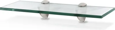 Zdjęcie produktu dla TolleTour Szklana półka 40 x 10 x 0,8 cm z uchwytem, szklana półka ścienna, półka łazienkowa, półka do przechowywania, półka wisząca, przezroczyste szkło